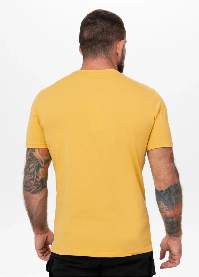 Koszulka męska T-Shirt Pit Bull Pitbull San Diego CA Small Logo Slim Fit żółta