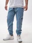 Spodnie męskie Jeans Jogger Bojówki Jigga Wear Stripe Zip Cargo jasno niebieskie