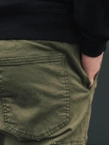 Spodnie męskie Materiałowe Jogger Bojówki Jigga Wear Stripe Zip Cargo zielone