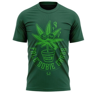 Koszulka męska T-shirt Dudek P56 Kwiatek zielona