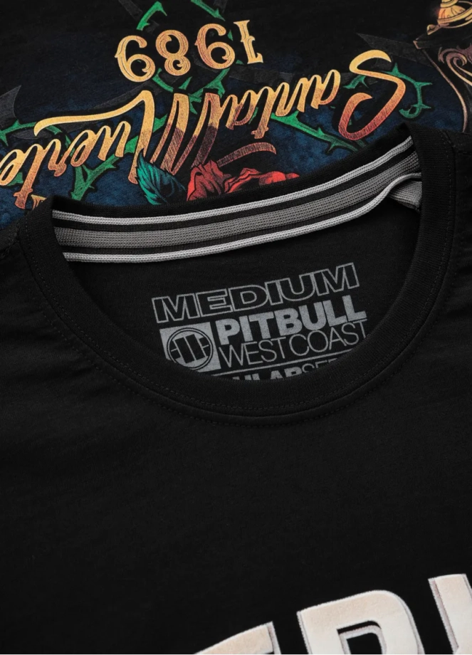 Koszulka męska T-Shirt Pit Bull Pitbull Santa Muerte czarna