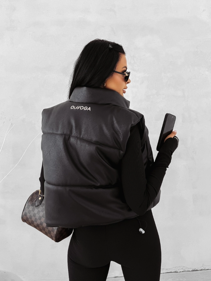 Kamizelka damska Bezrękawnik Olavoga Puff Cloud czarna