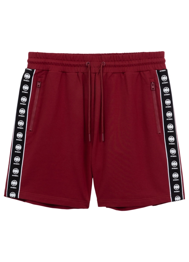 Komplet dresowy męski krótki Pitbull Pit Bull Tape Nugget bordowy