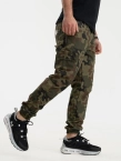 Spodnie męskie Materiałowe Jogger Bojówki Jigga Wear Crown Ripstop Cargo woodland camo zielone