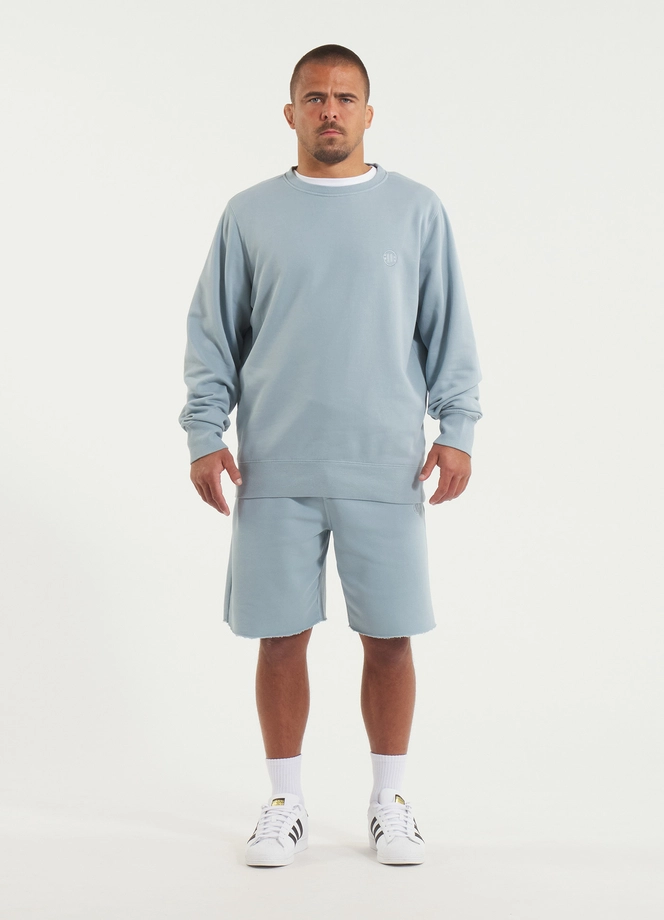 Bluza męska bez kaptura Pitbull Pit Bull Lancaster 2 Washed jasno niebieska