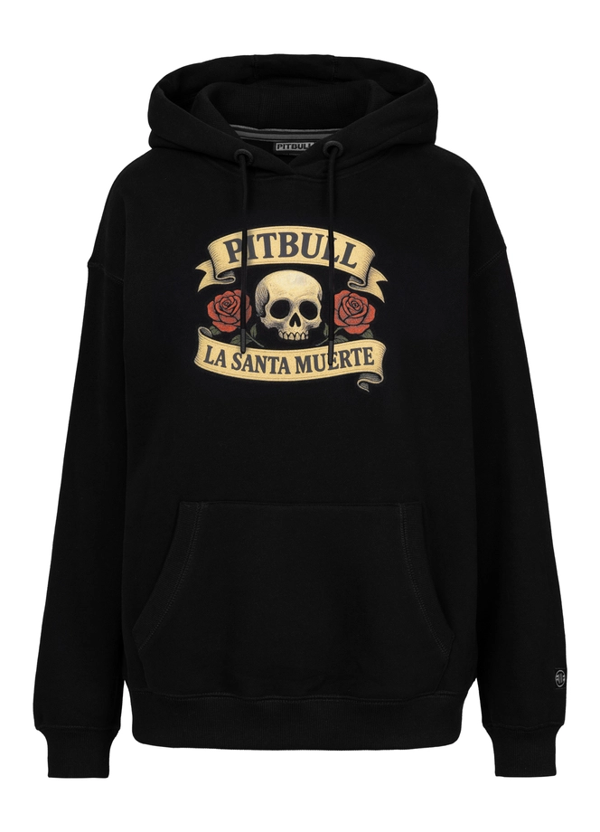 Bluza damska z kapturem oversize Pit Bull La Santa Muerte czarna