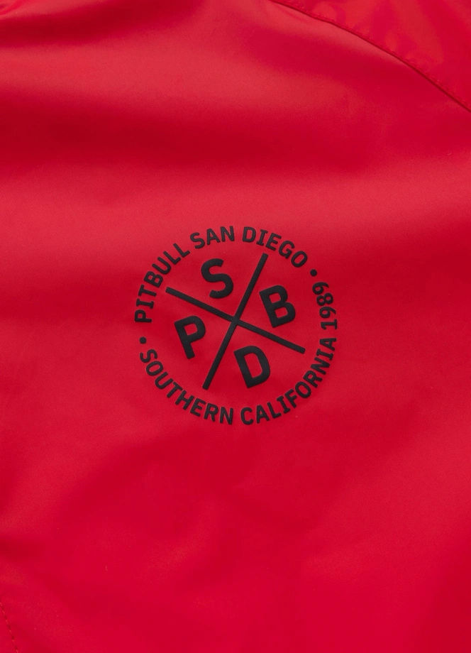 Kurtka męska wiosenna przejściowa Pit Bull Athletic Tape wiatrówka czerwona
