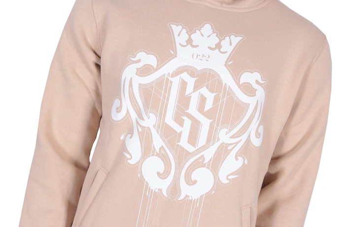 Bluza męska z kapturem Ciemna Strefa CS Herb beżowy