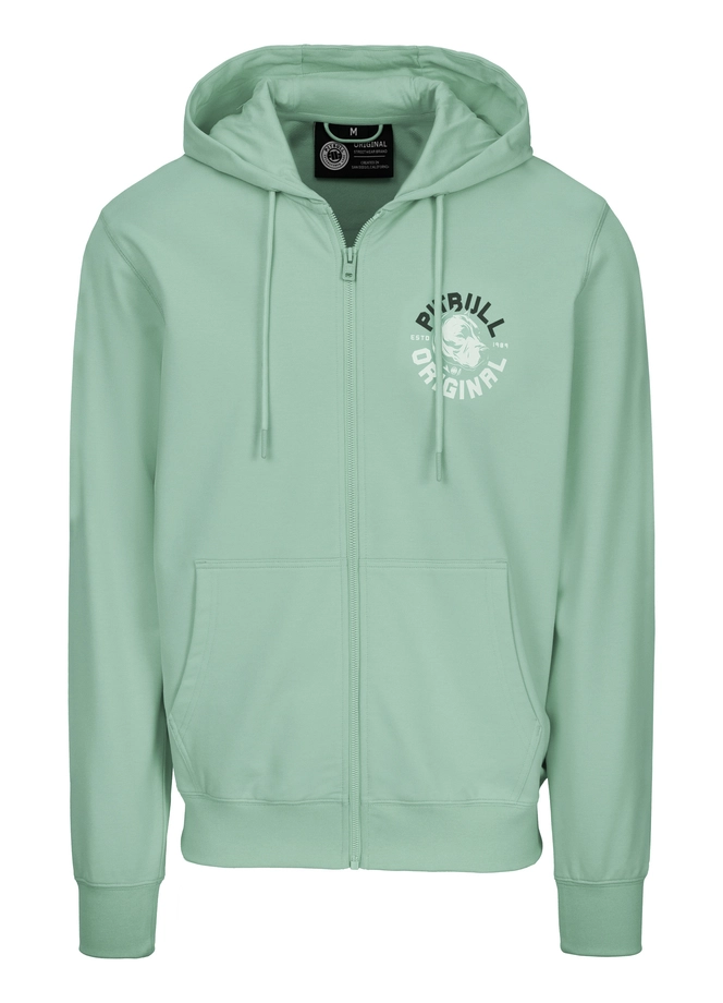 Bluza męska z kapturem Pitbull Pit Bull Dog SD ZIP miętowa zielona