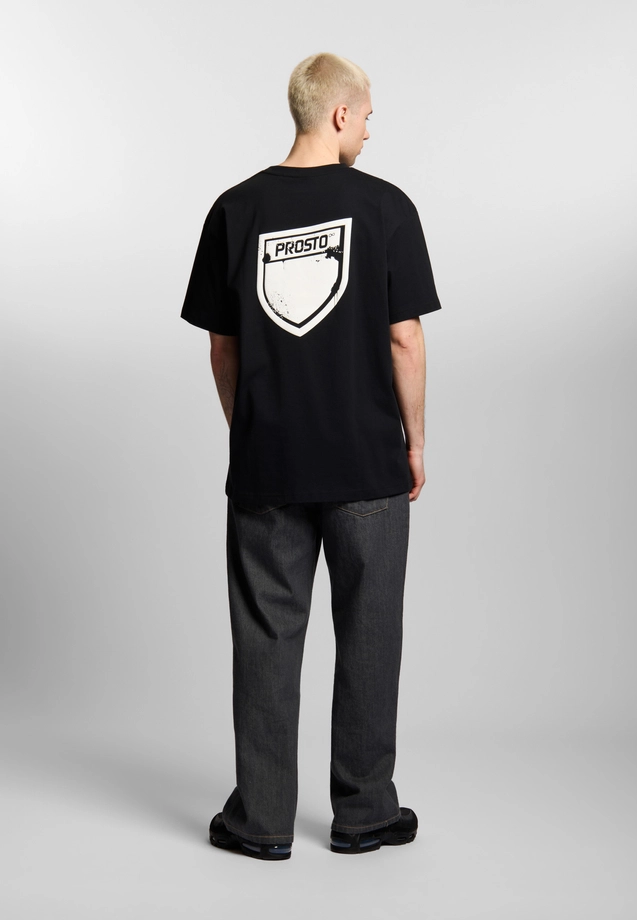 Koszulka męska t-shirt oversize Prosto Splash Shield czarna
