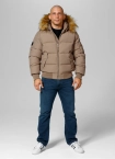 Kurtka zimowa męska Pit Bull Burnt Hooded Jacket beżowa
