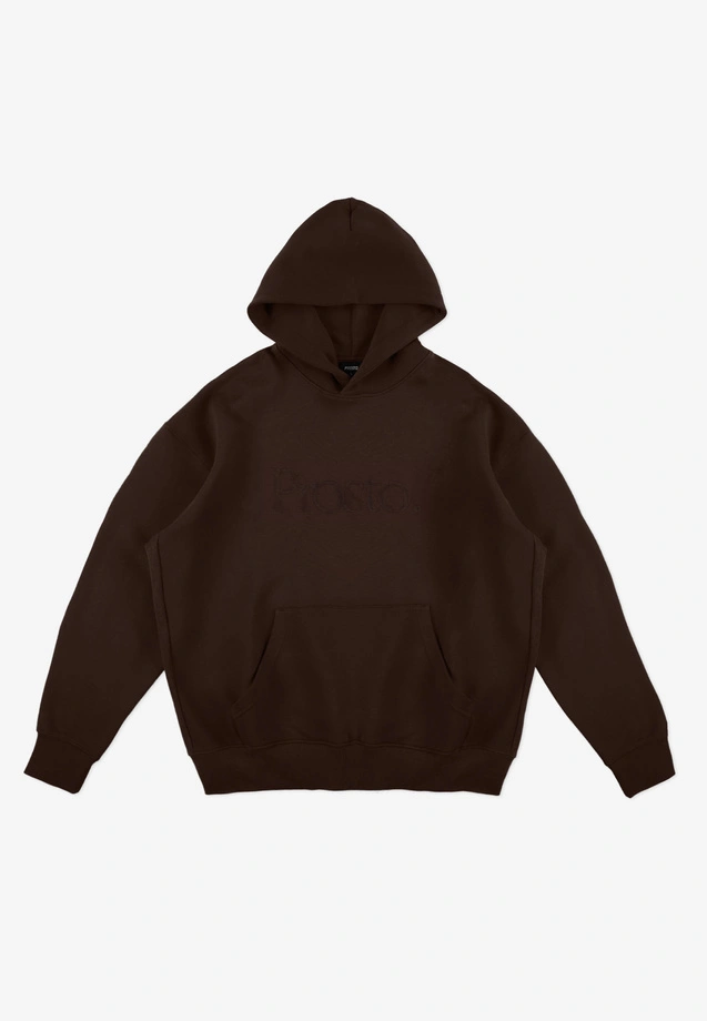 Bluza męska z kapturem oversize Prosto Mizo brązowa