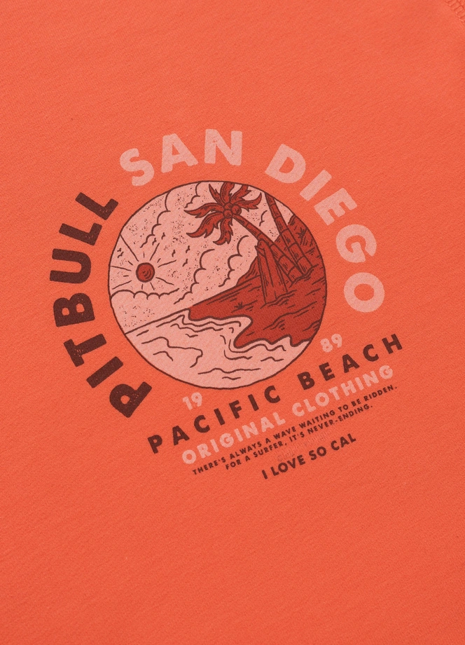 Bluza męska z kapturem Pitbull Pit Bull Planet Surf łososiowa pomarańczowa