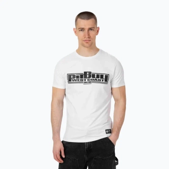 Koszulka męska T-Shirt Pit Bull Pitbull Classic Boxing Slim Fit biała