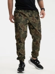 Spodnie męskie Materiałowe Jogger Bojówki Jigga Wear Crown Ripstop Cargo woodland camo zielone
