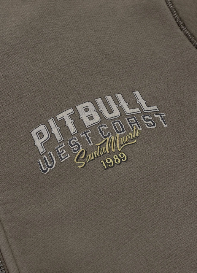 Bluza męska rozpinana z kapturem Pitbull Santa Muerte zielona