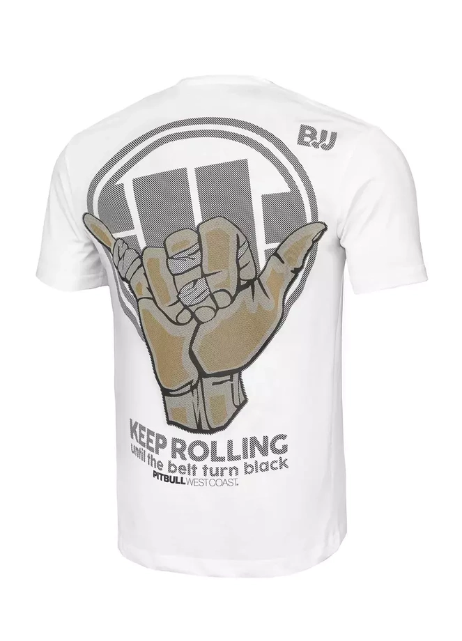 Koszulka męska T-Shirt Pit Bull Keep Rolling biała