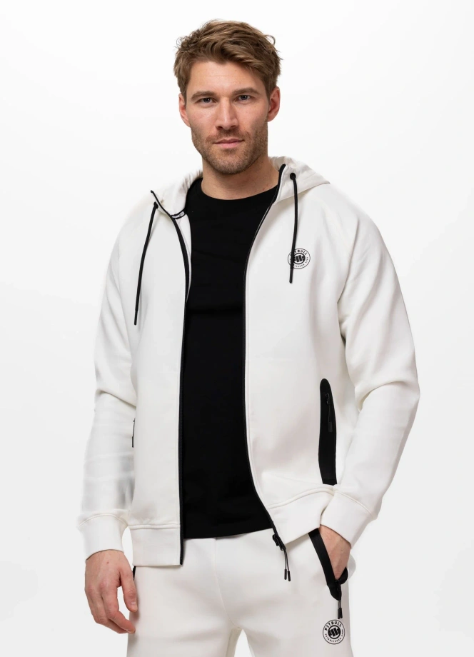 Bluza męska rozpinana z kapturem Pit Bull Dogwood biała