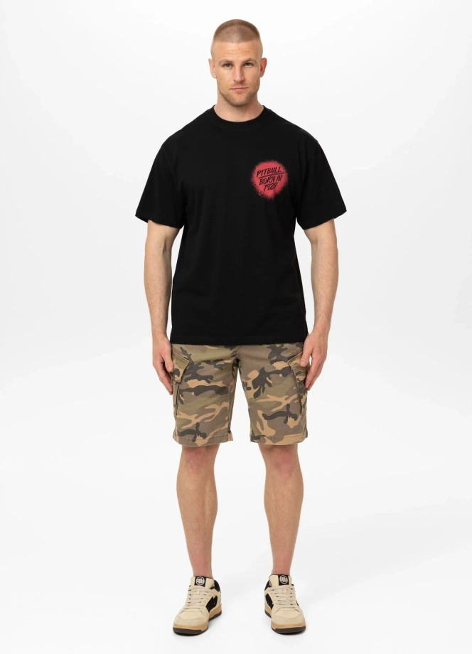 Koszulka męska T-Shirt oversize Pitbull Graffiti Loose Fit czarna