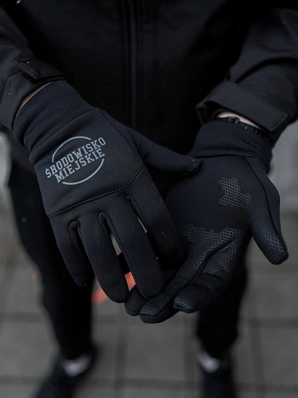 Rękawiczki zimowe Środowisko Miejskie Softshell Classic Touch Screen czarne