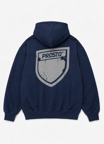Bluza męska z kapturem oversize Prosto Splash Shield granatowa