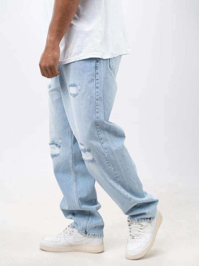 Spodnie męskie Jeans Baggy Jigga Wear Crown niebieskie