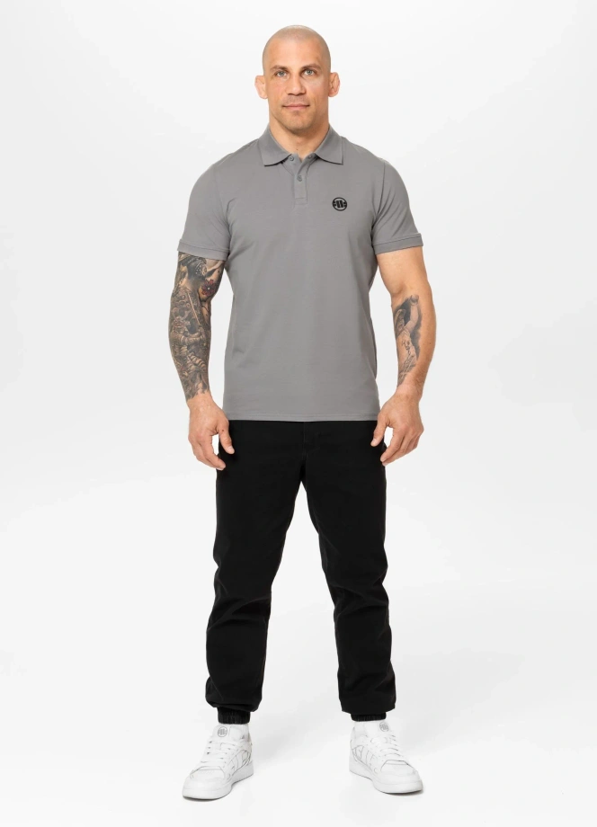 Koszulka męska Polo Pitbull Jersey Slim Fit Small Logo szara