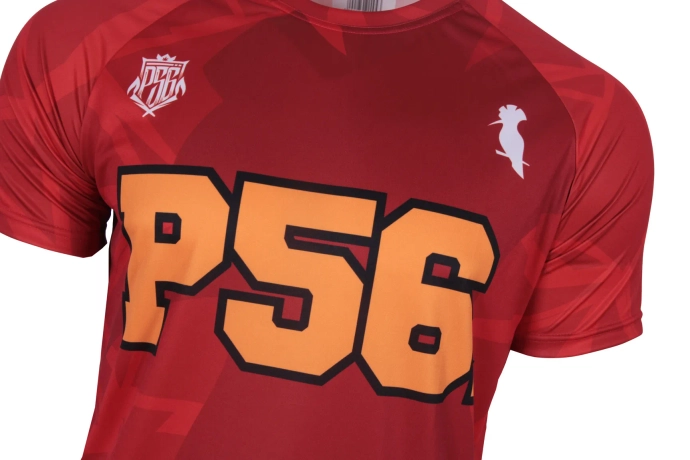 Koszulka męska T-shirt Dudek P56 Geometric FT czerwony