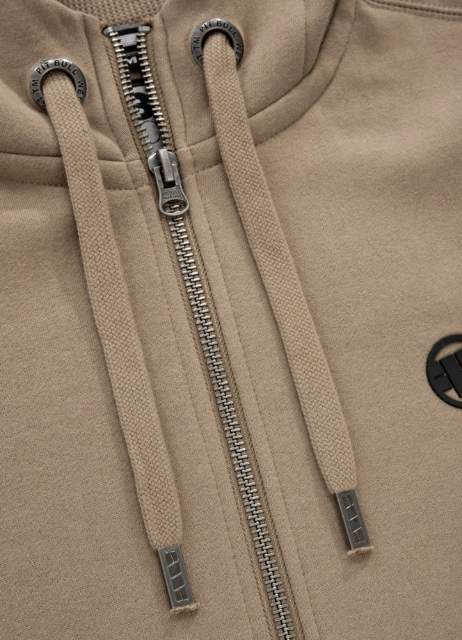 Bluza męska z kapturem Pitbull Pit Bull Small Logo 24 ZIP hooded beżowa