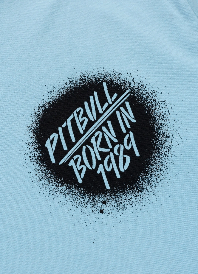 Koszulka męska T-Shirt oversize Pitbull Graffiti Loose Fit jasno niebieska