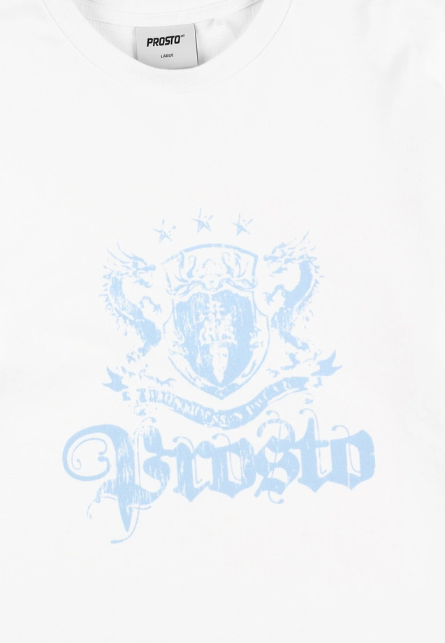 Koszulka longsleeve męski Prosto Crest biała