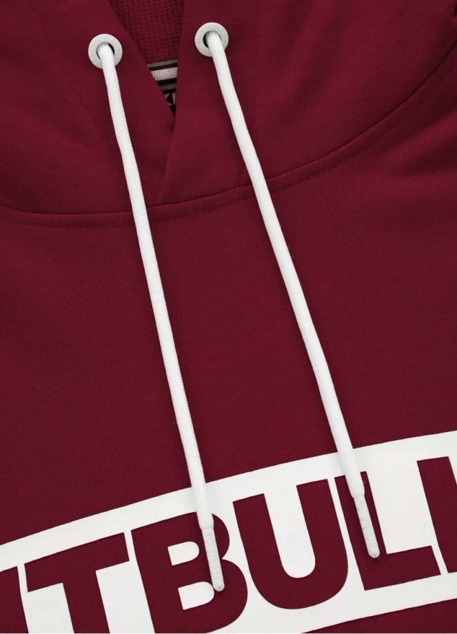 Bluza meska z kapturem Pitbull Pit Bull Hilltop Terry 23 hooded bordowa