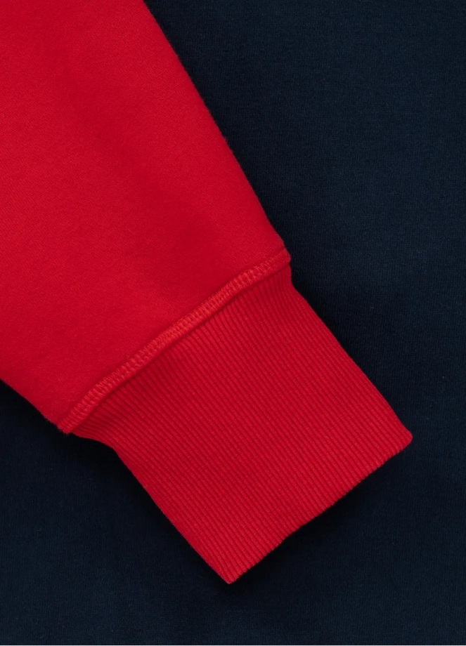 Bluza męska z kapturem Pitbull Pit Bull Two-Color Hilltop hooded czerwona/granatowa