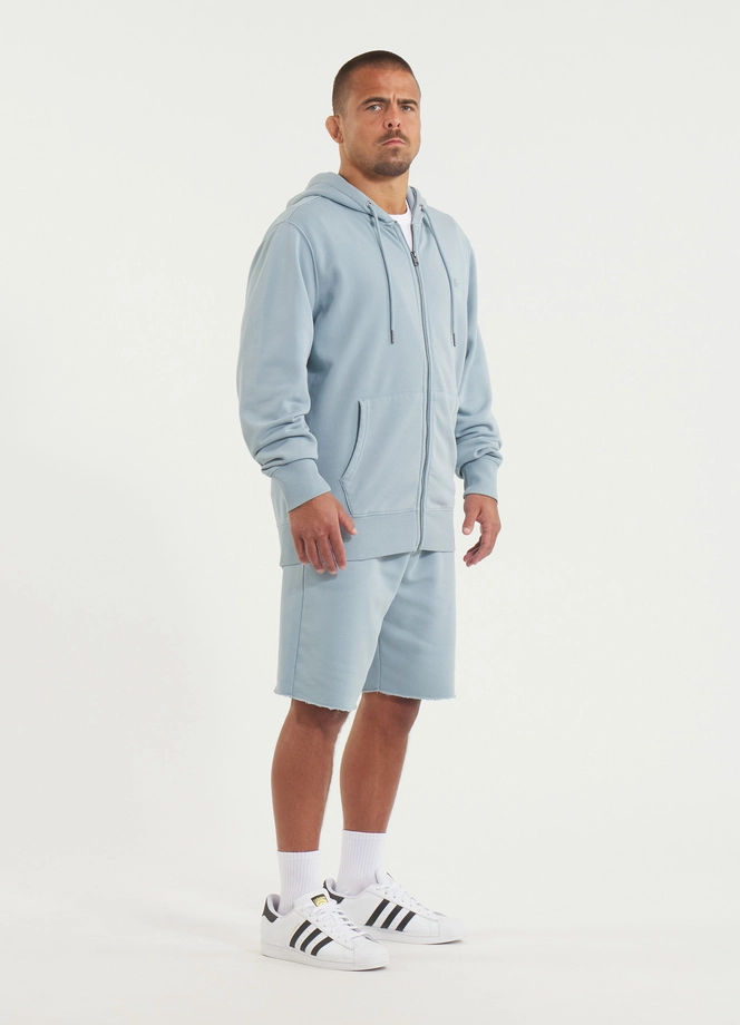 Bluza męska z kapturem Pitbull Pit Bull Lancaster 2 ZIP Washed jasno niebieska