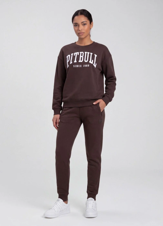 Bluza damska bez kaptura Pitbull Norton brązowa