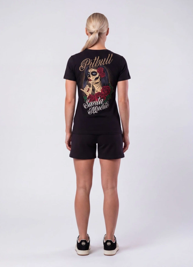 Koszulka t-shirt damska Pit Bull Santa Muerte 23 czarna