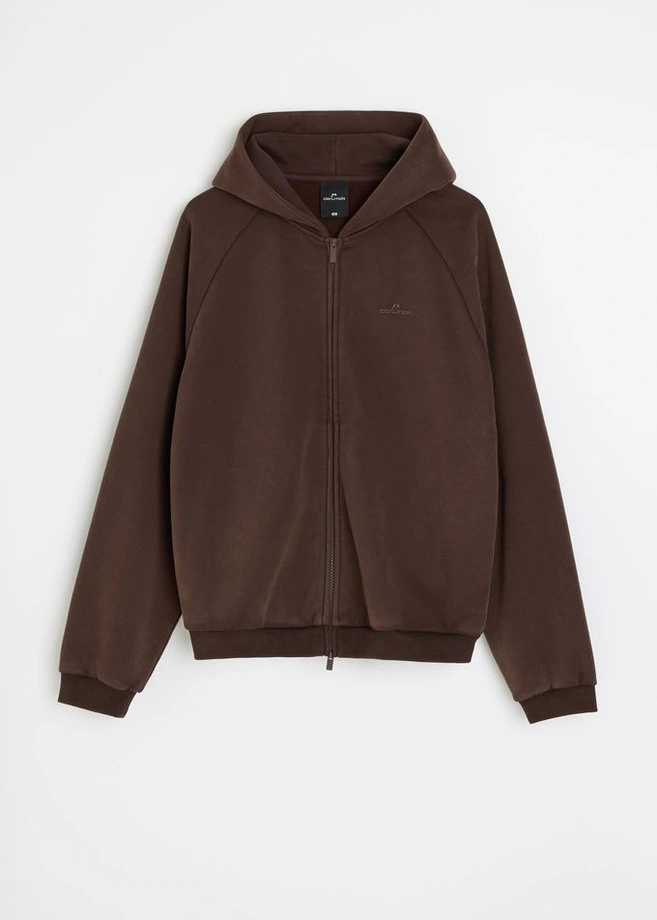 Bluza męska rozpinana z kapturem Coalition CLTN Zip 526 brązowa