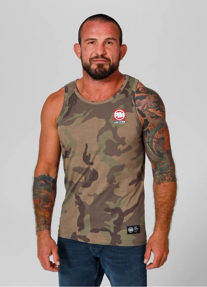 Koszulka męska tank top Pit Bull Pitbull Small Hilltop woodland camo