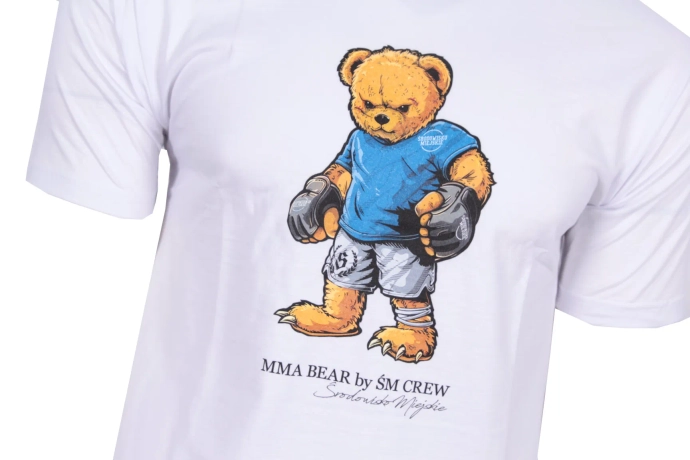 Koszulka męska t-shirt Środowisko Miejskie MMA Bear biała