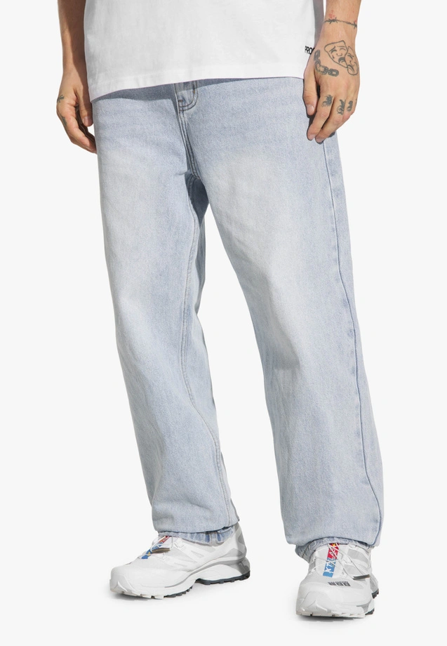 Spodnie męskie Jeans Regular Prosto Bunker niebieskie