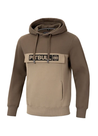 Bluza męska z kapturem Pitbull Pit Bull Two-Color Hilltop hooded brązowa/beżowa