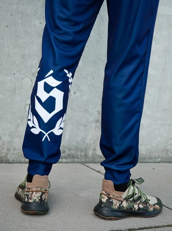 Spodnie dresowe męskie Środowisko Miejskie Laur Poliester granatowe