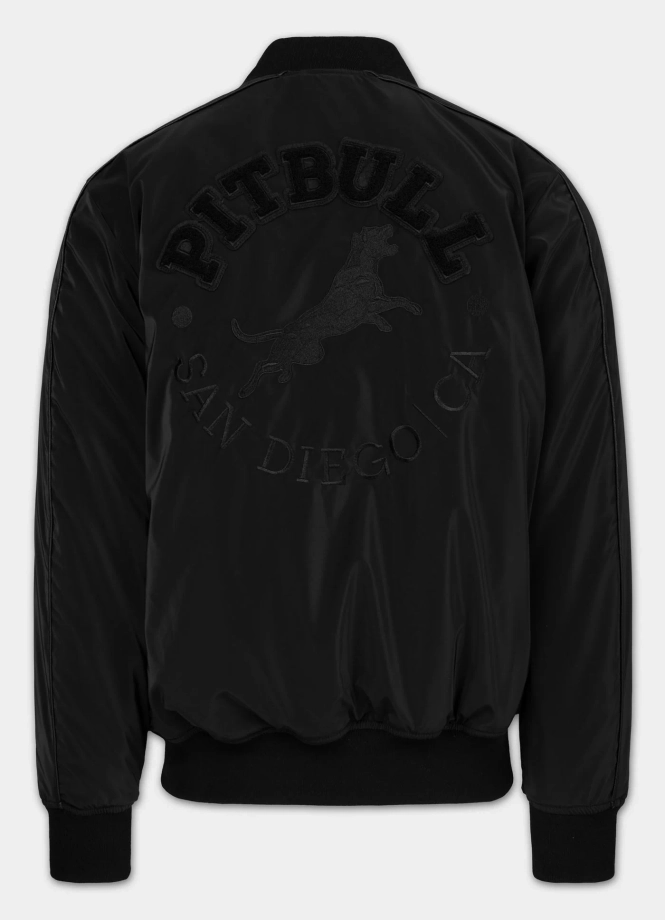 Kurtka męska przejściowa bejsbolówka Pit Bull Manolito czarno/czarna