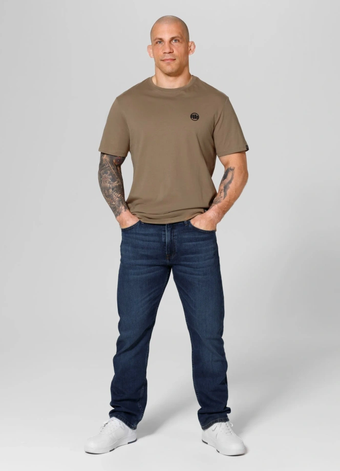 Koszulka męska T-Shirt Pitbull Small Logo brązowa