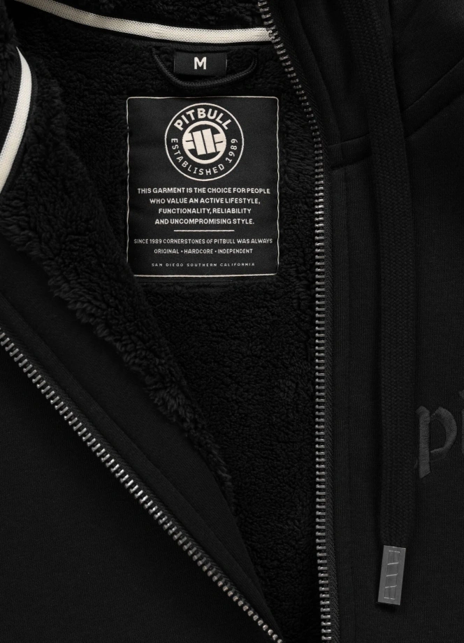 Bluza męska rozpinana z kapturem Pit Bull Ruffin Ring czarna