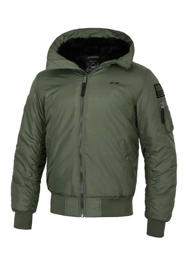 Kurtka zimowa męska Pit Bull Bomber Beejay 2 Hooded Jacket zielona