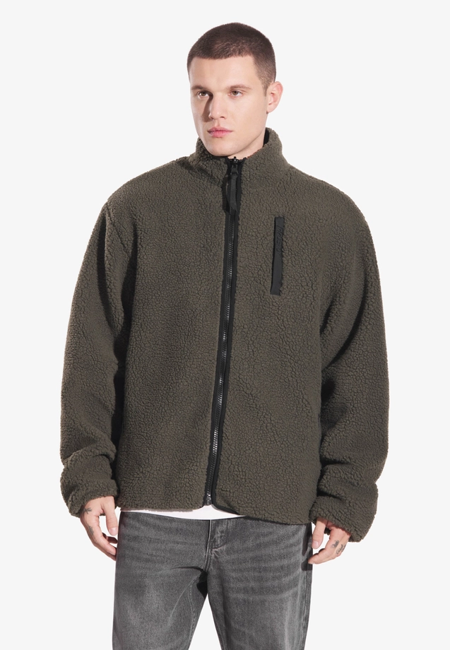 Kurtka męska dwustronna Prosto Sherpa Reverse zielona/czarna