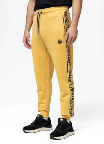 Spodnie dresowe męskie Pit Bull Oldschool Tape Logo jasno żółte