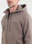 Bluza męska z kapturem Pitbull Pit Bull Sampson ZIP taupe