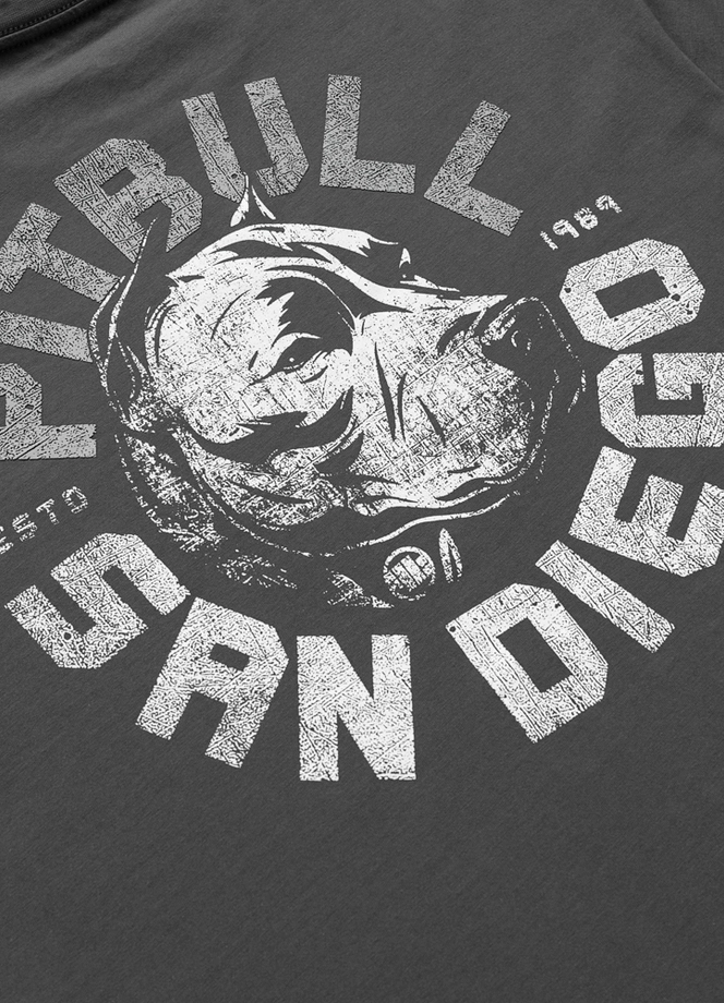 Koszulka męska T-Shirt Pit Bull Pitbull Dog SD grafitowa